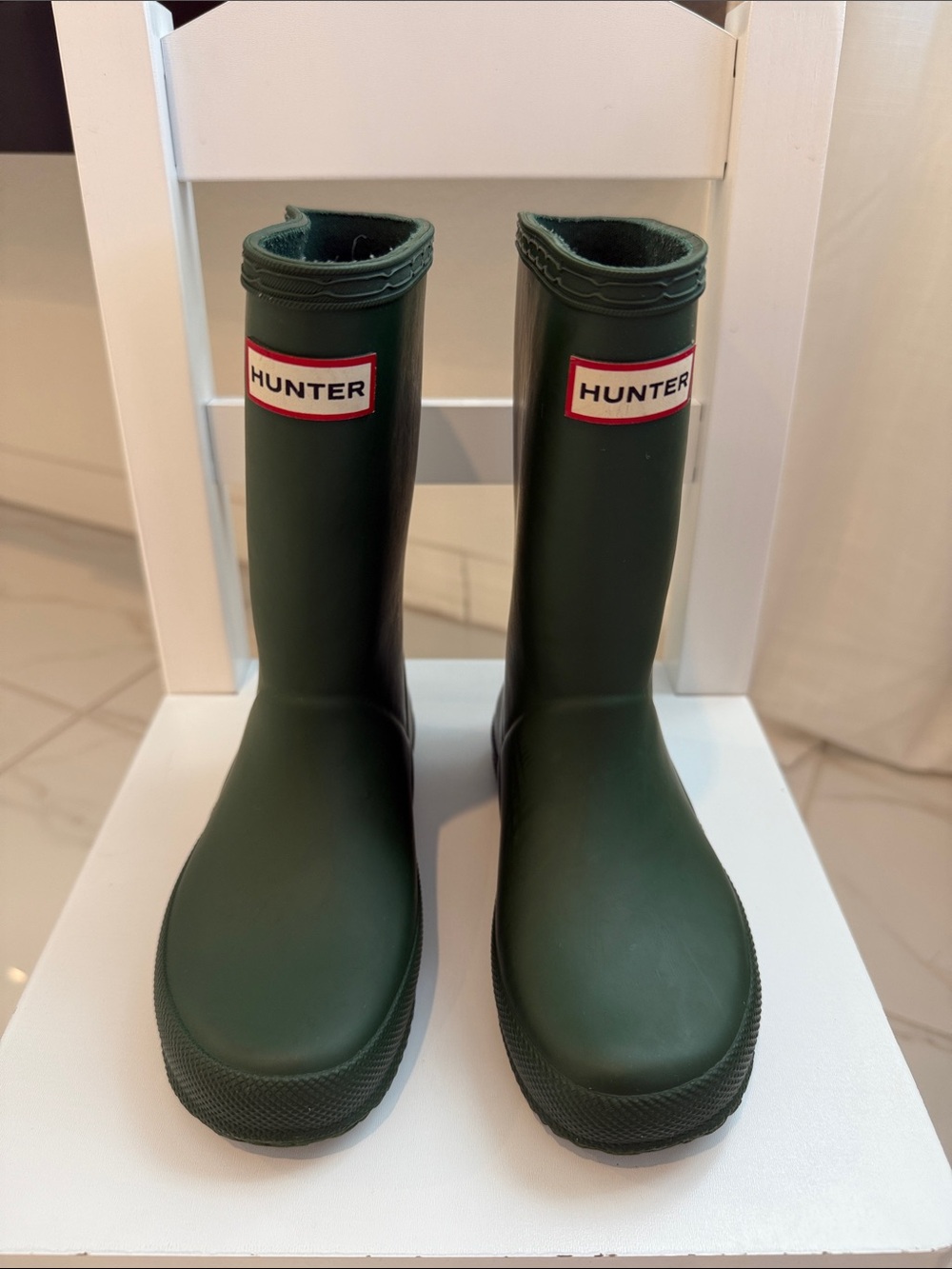 Hunter Green Tall Waterproof Rain Boots
